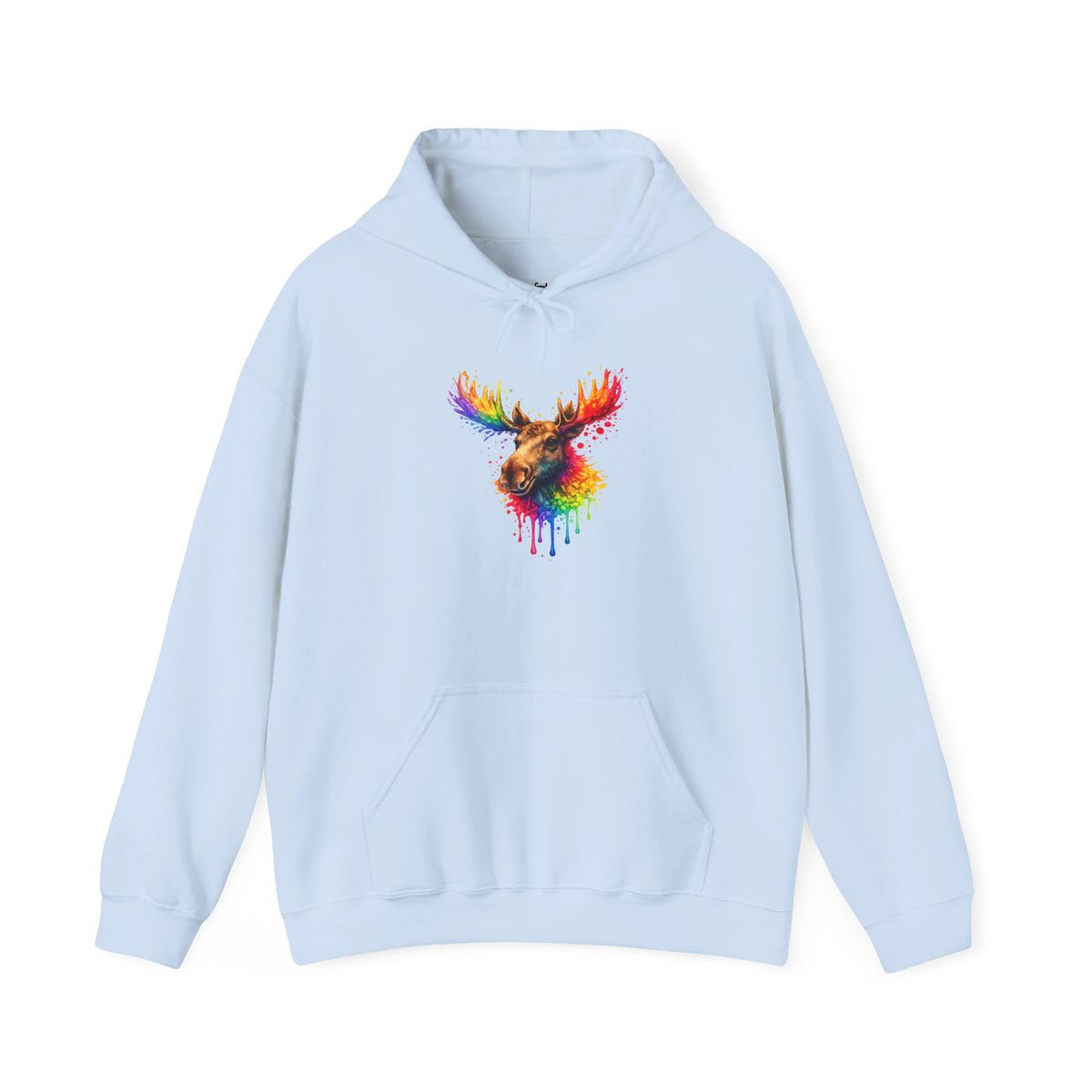 Watercolor Moose Hooded Sweatshirt