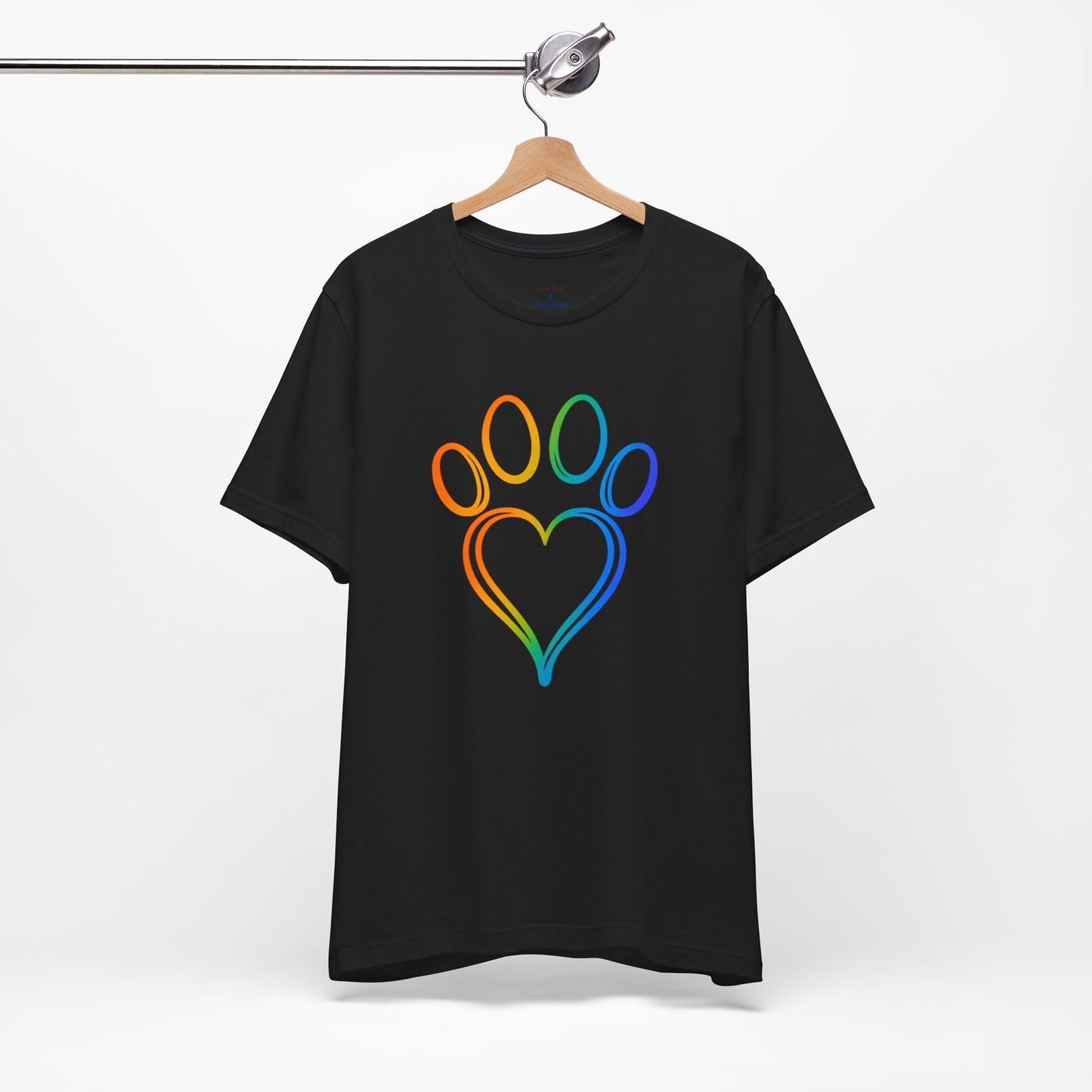 Heart/Paw Colorful Line-Work T-Shirt