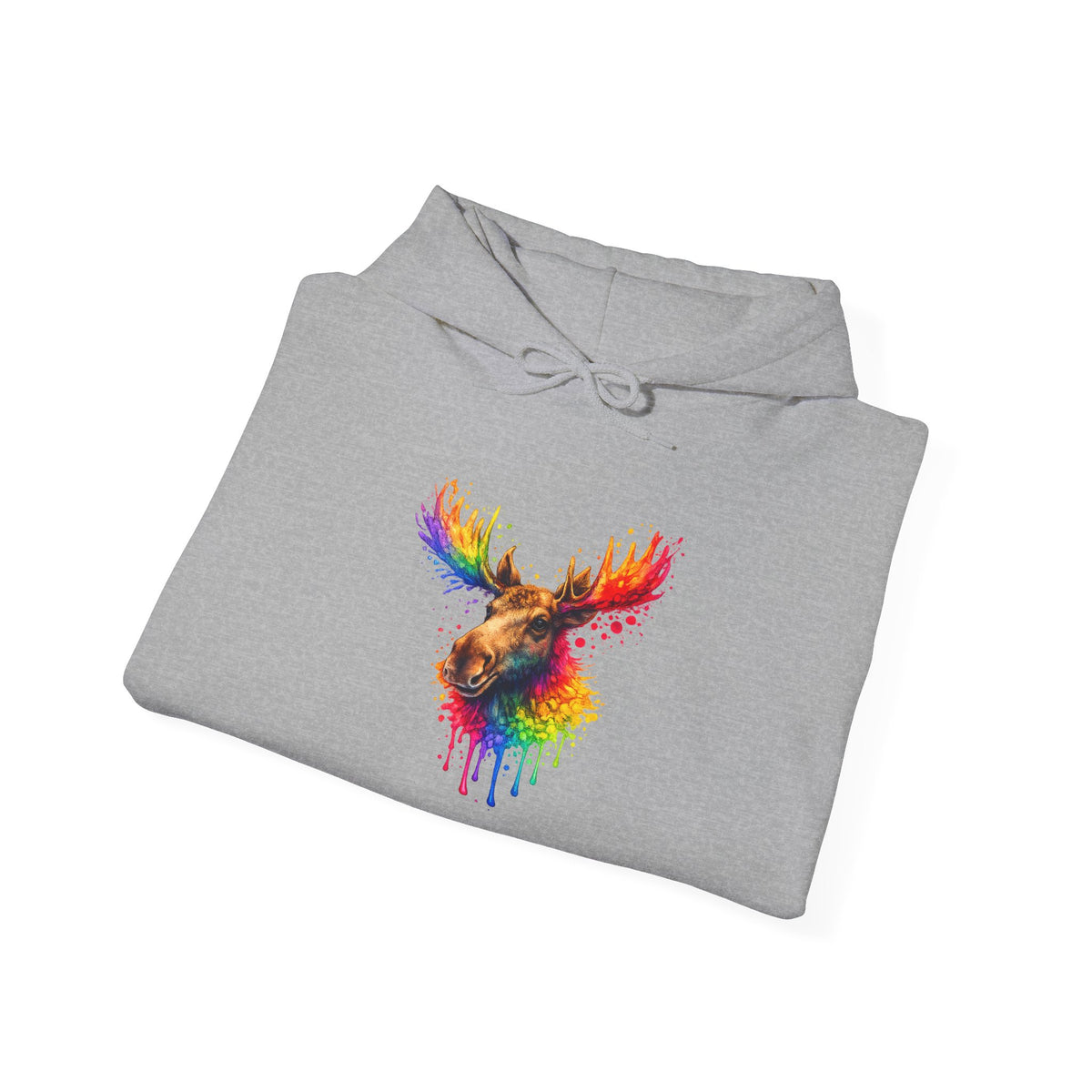 Watercolor Moose Hooded Sweatshirt