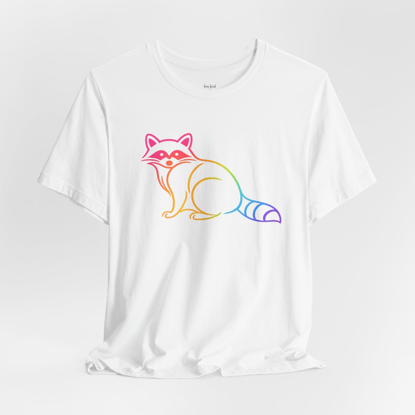 Raccoon Tee — Minimal Line Raccoon Scenic Graphic T-Shirt