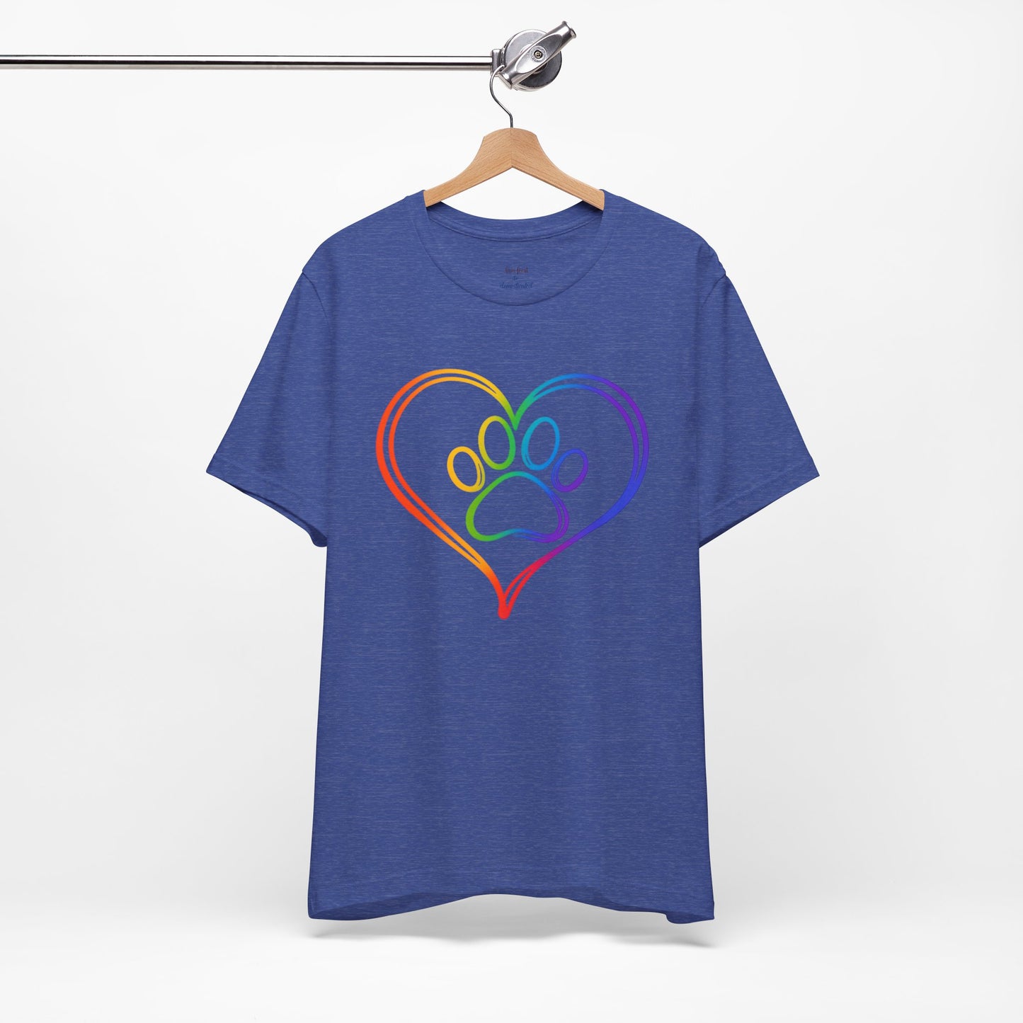 Heart/Paw Colorful Line-Work T-Shirt