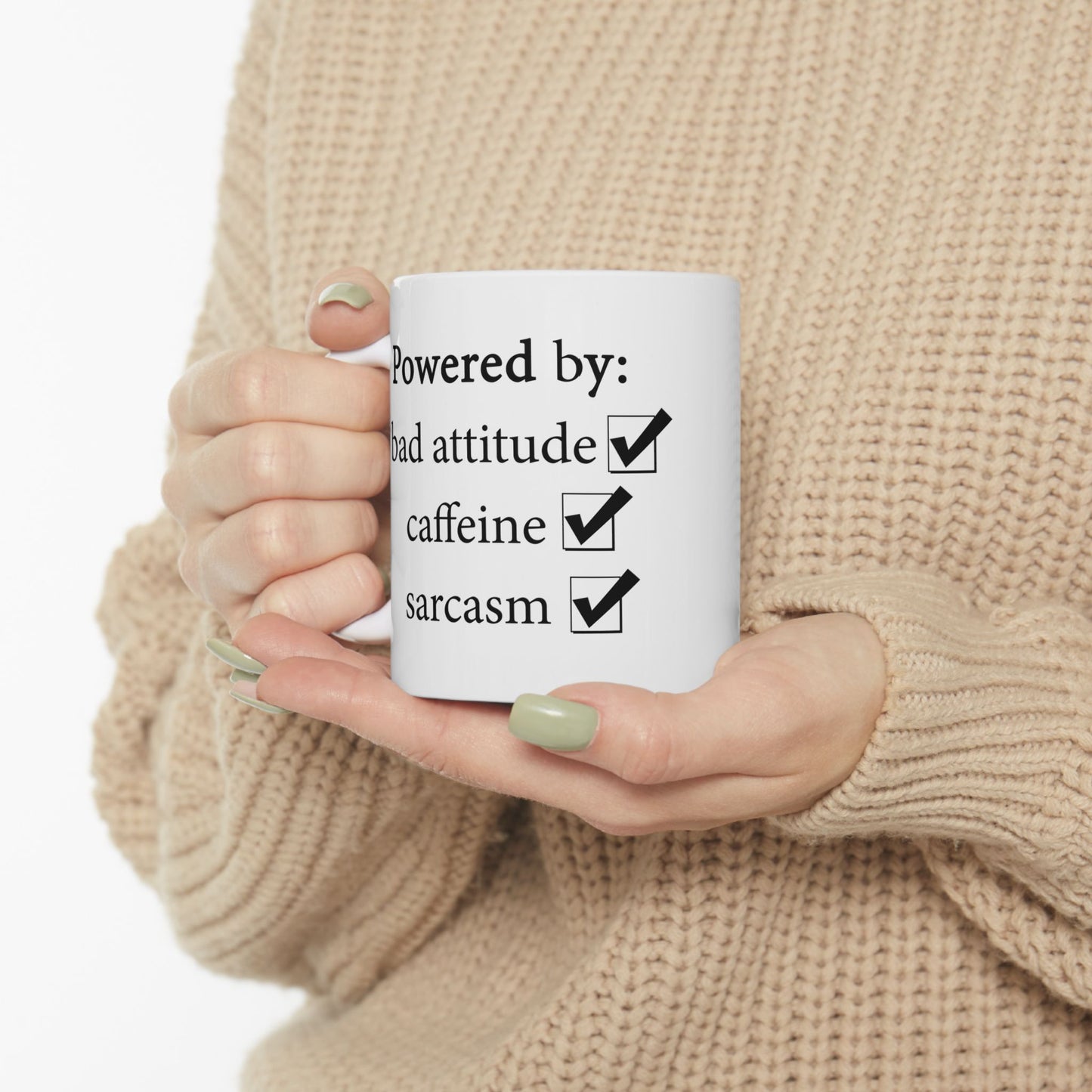 "Powered By" Ceramic Mug  (11oz & 15oz)