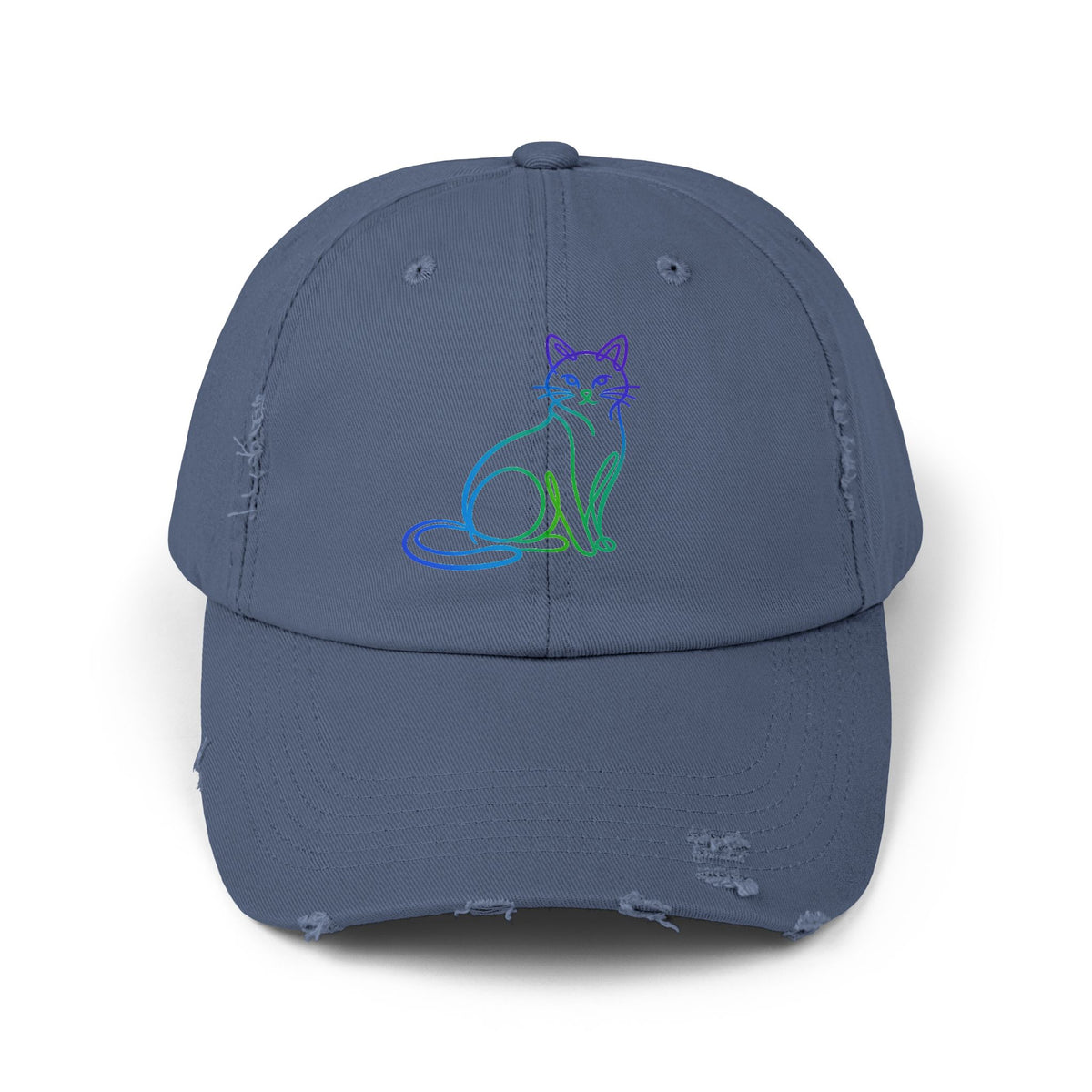 Northern Lights Cat Distressed Cap