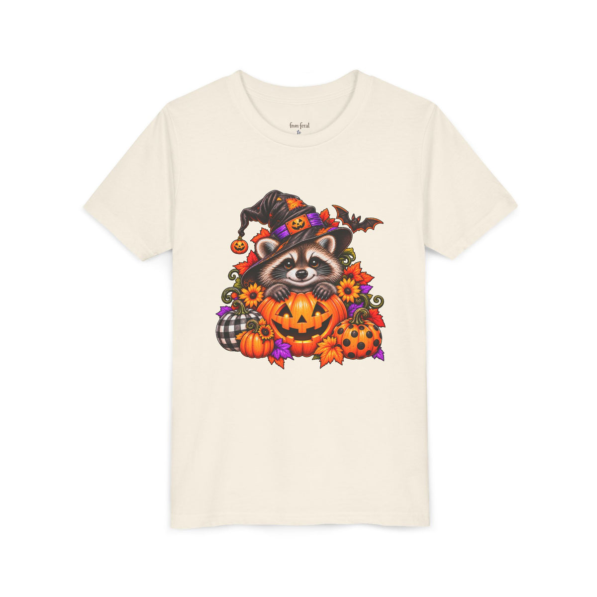 Halloween Youth Tee — Raccoon Kids Tshirt