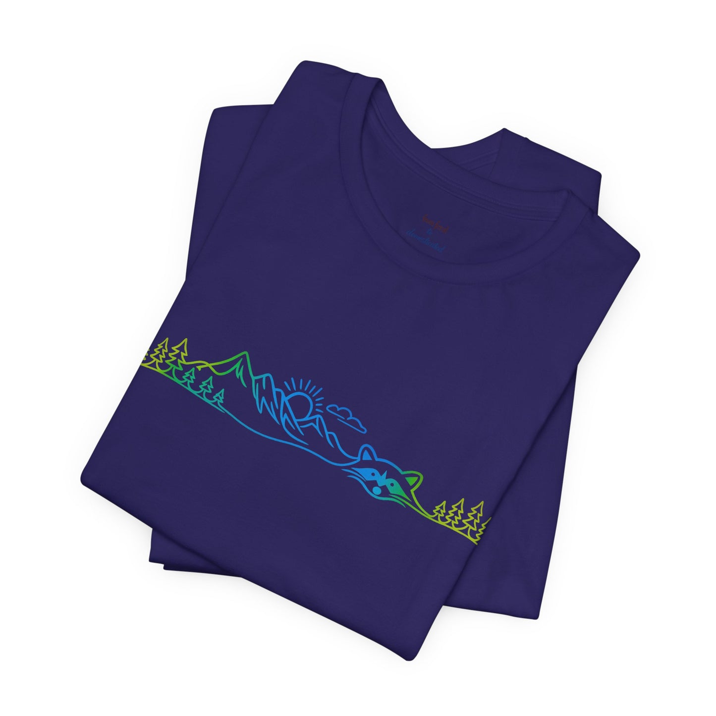 Raccoon Tee — Minimal Line Raccoon Scenic Graphic T-Shirt