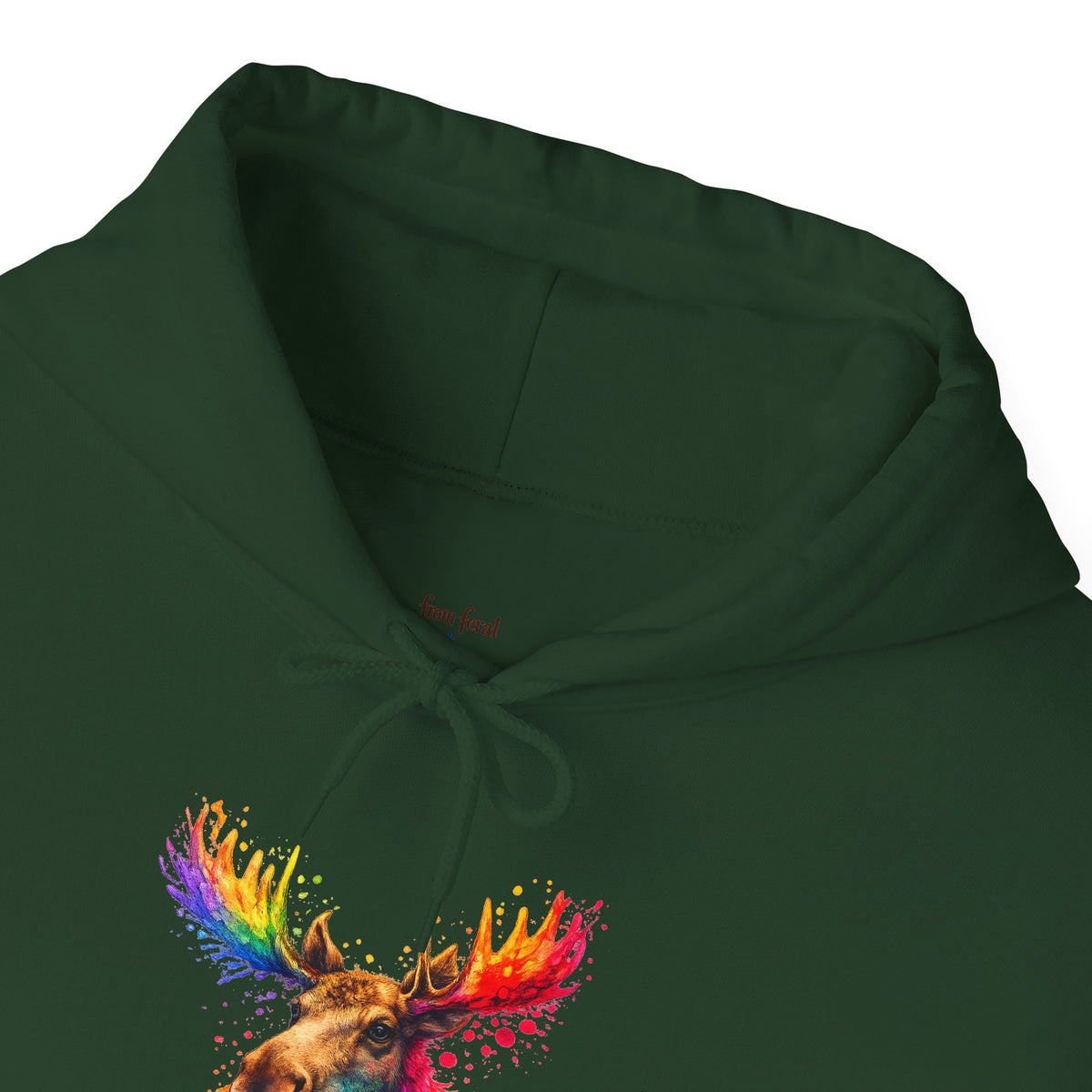 Watercolor Moose Hooded Sweatshirt