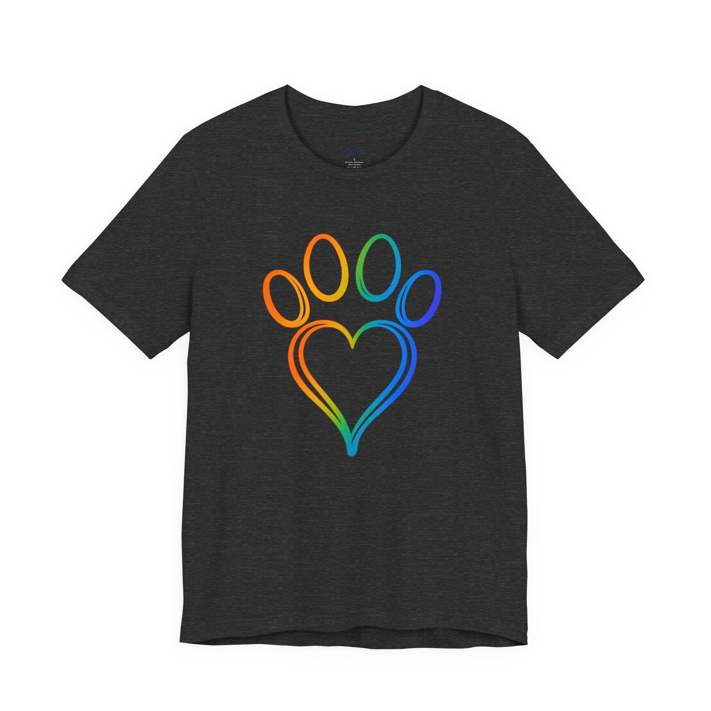 Heart/Paw Colorful Line-Work T-Shirt