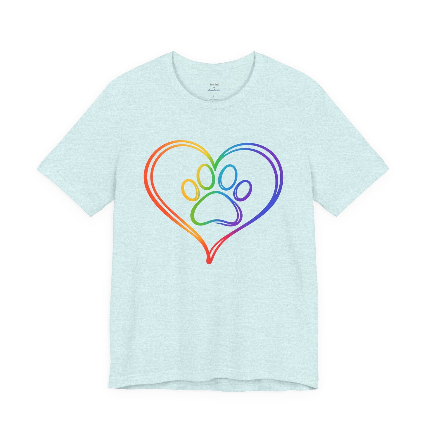 Heart/Paw Colorful Line-Work T-Shirt