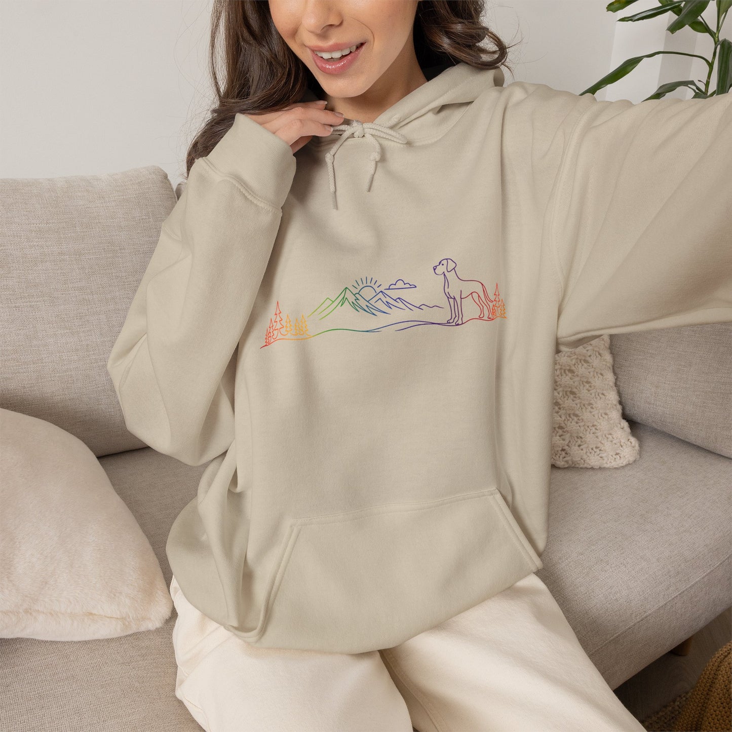 Great Dane, natural eared, Hoodie