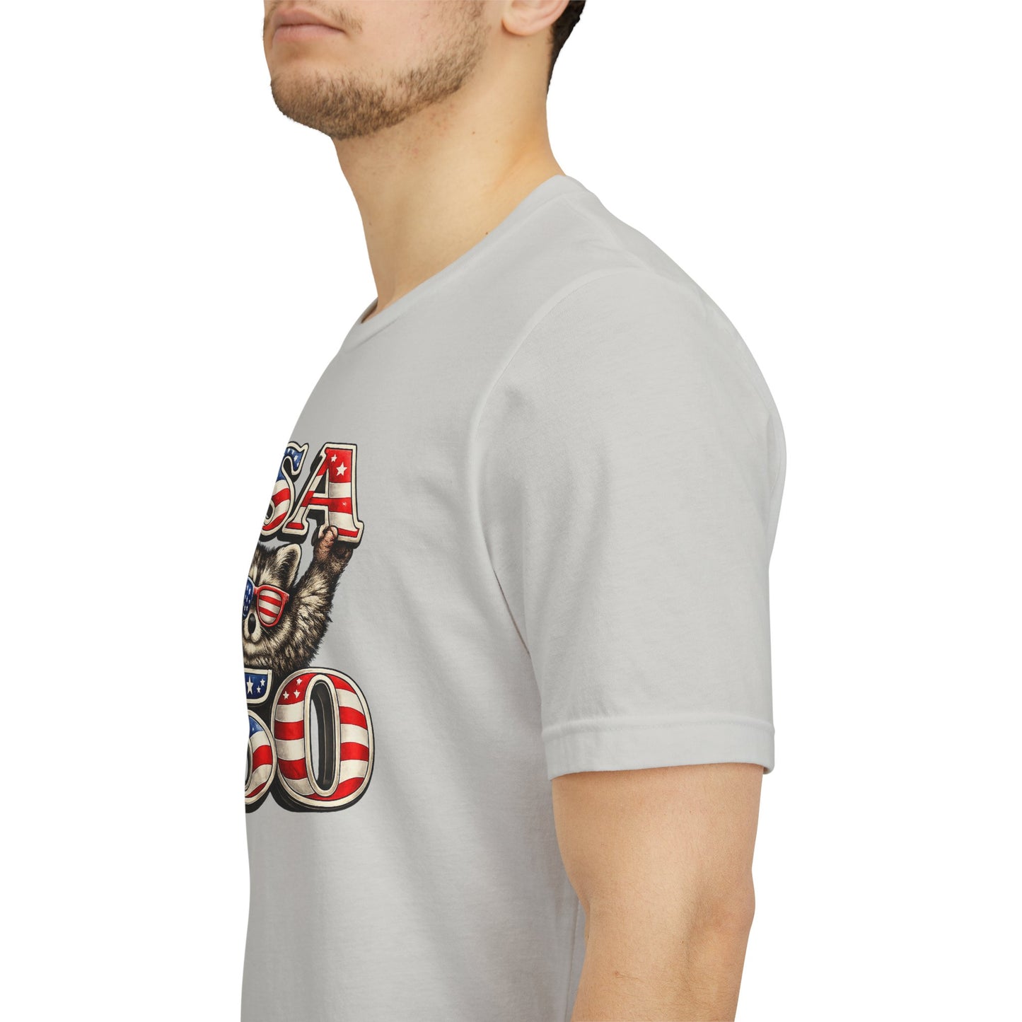 Patriot Raccoon 250th Anniversary T-Shirt — 4th of July Fireworks Flag Tee