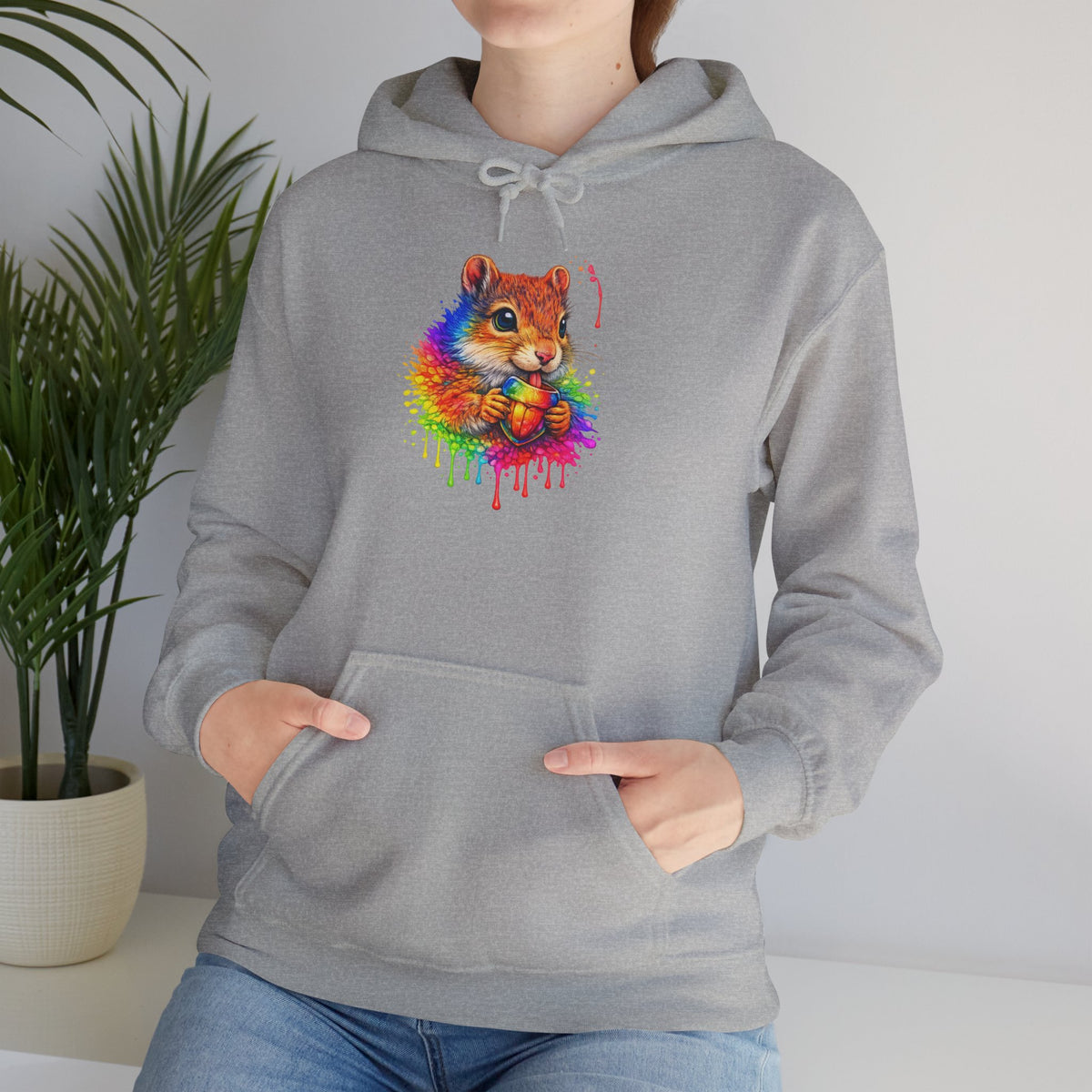Watercolor Squirrel Hooded Sweatshirt