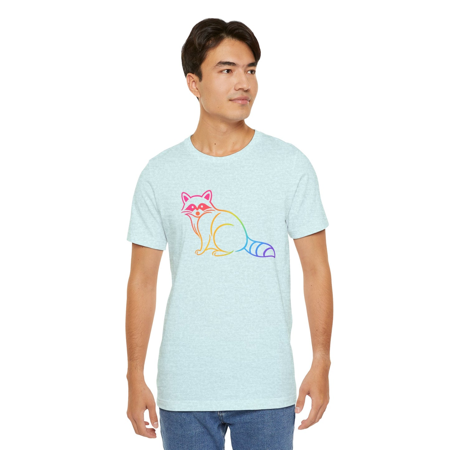 Raccoon Tee — Minimal Line Raccoon Scenic Graphic T-Shirt