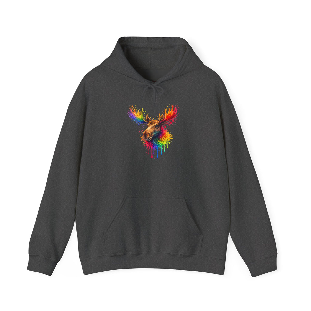 Watercolor Moose Hooded Sweatshirt
