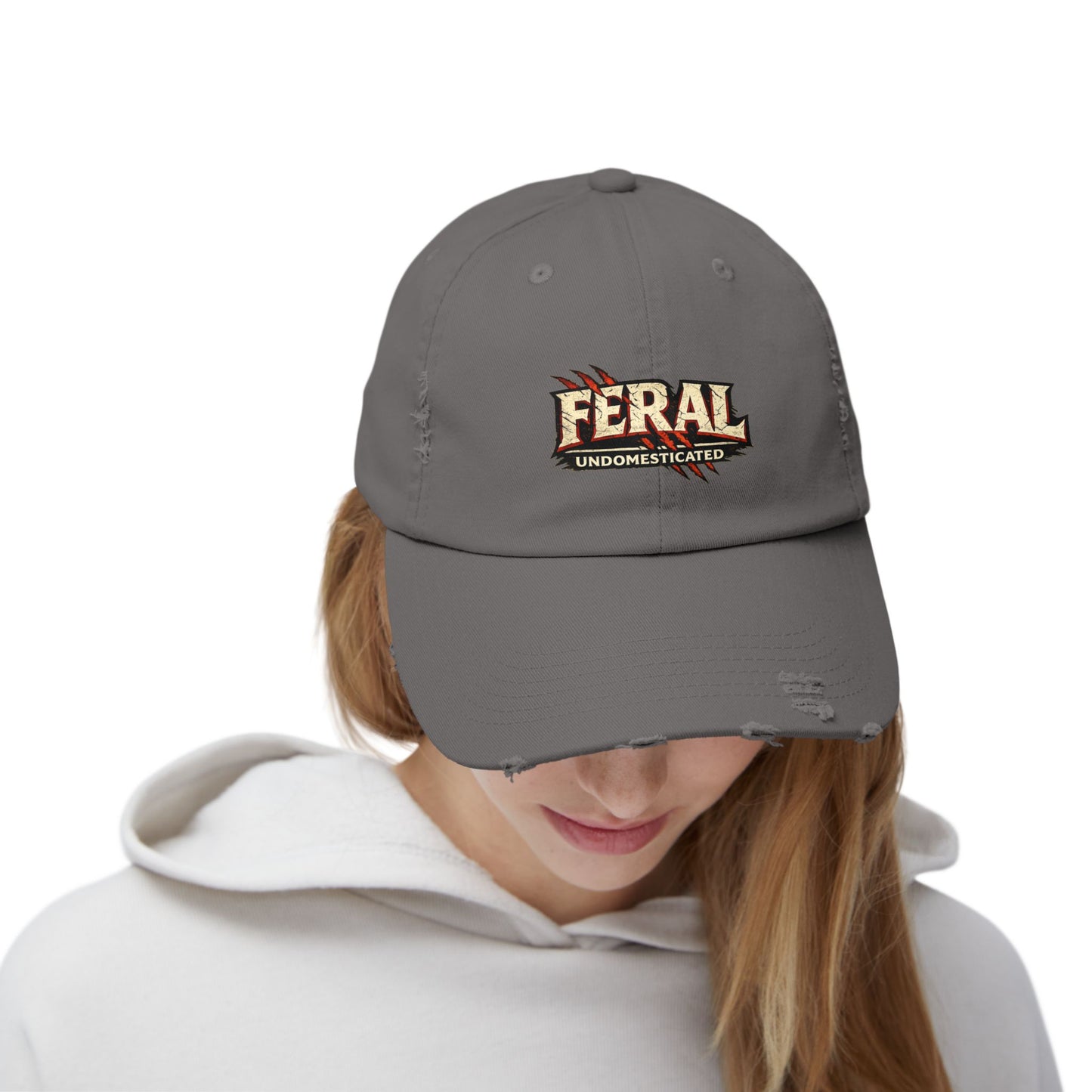 "Feral" Distressed Cap —  Funny Truth Hat