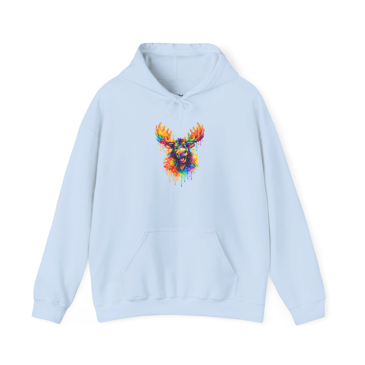 Watercolor Moose Hooded Sweatshirt