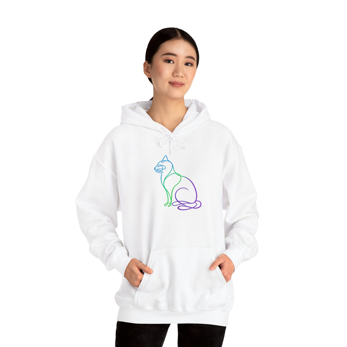 Northern Lights Cat Hooded Sweatshirt