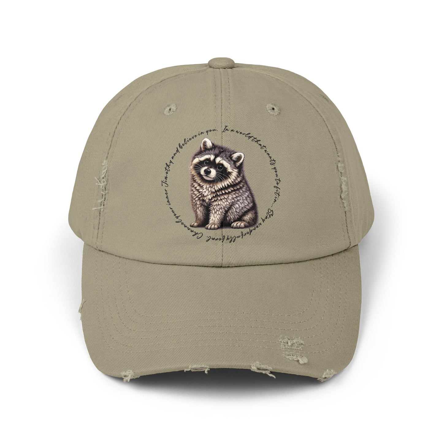 Jimothy The Raccoon Distressed Cap —  Inspirational, Viral Sensation