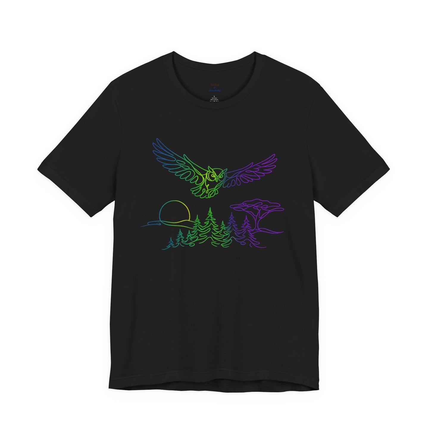 Owl | Colorful Line-Work T-Shirt