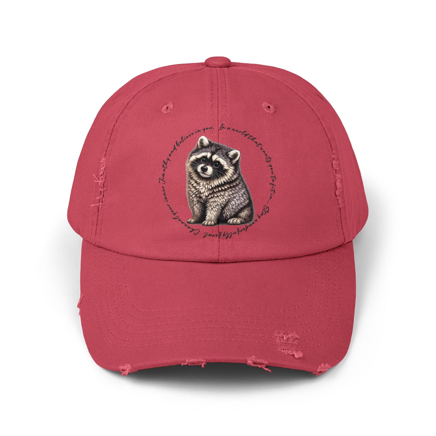 Jimothy The Raccoon Distressed Cap —  Inspirational, Viral Sensation