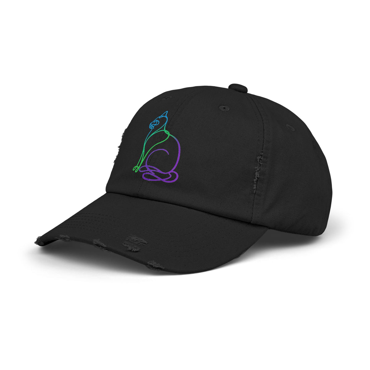 Northern Lights Cat Distressed Cap
