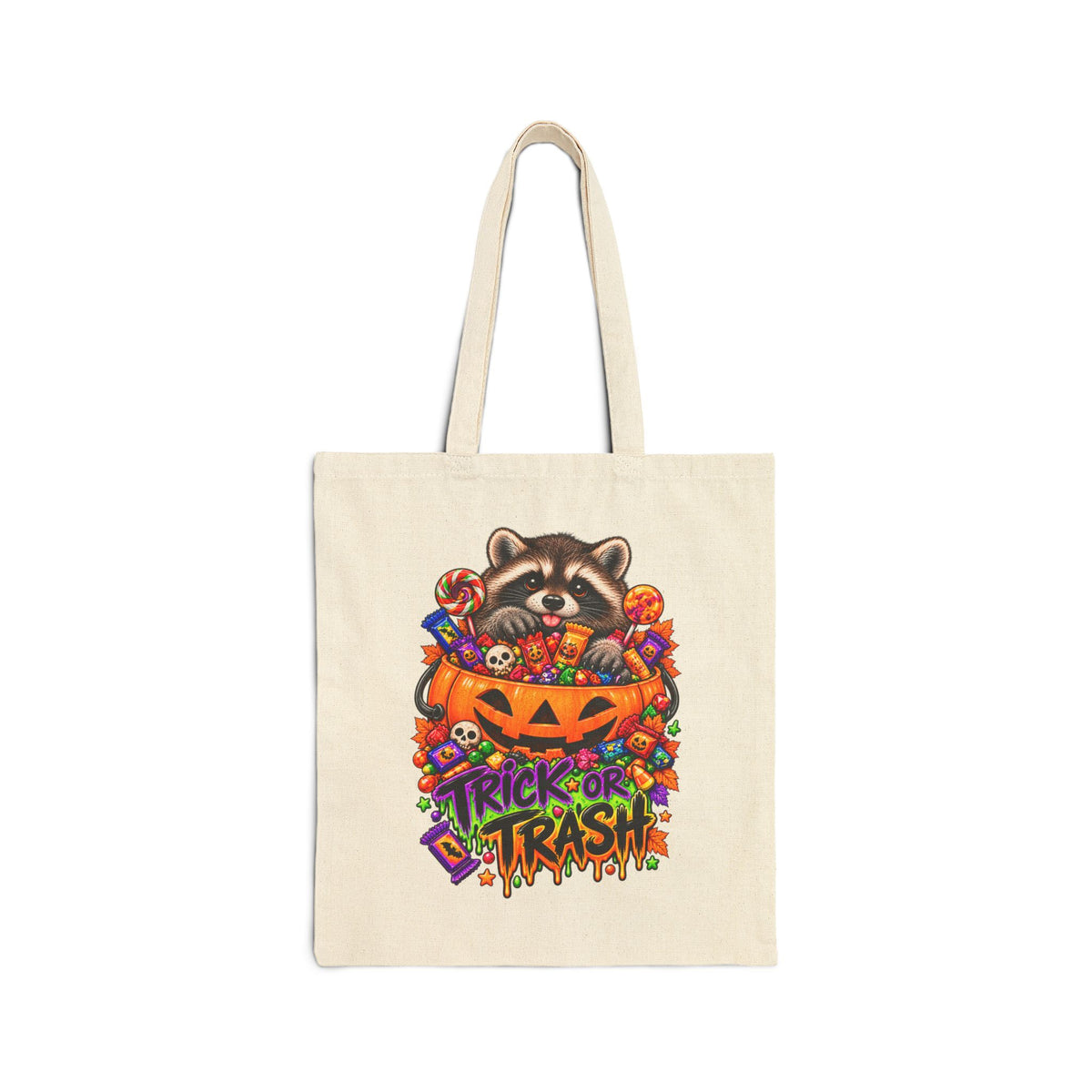 Trick or Trash Raccoon Tote Bag