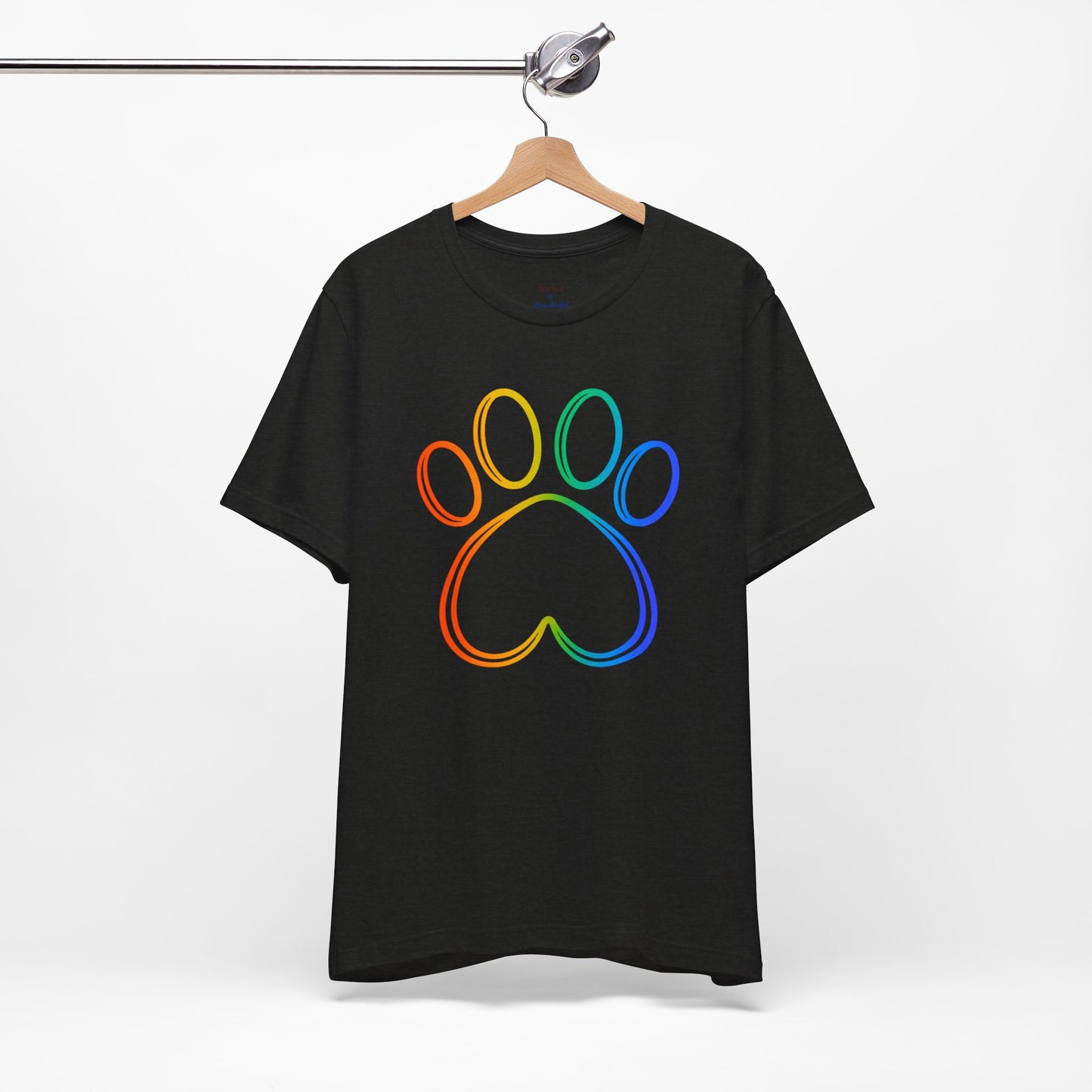 Heart/Paw Colorful Line-Work T-Shirt