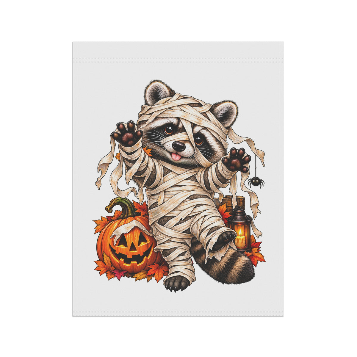 Halloween Mummy Raccoon Garden Flag