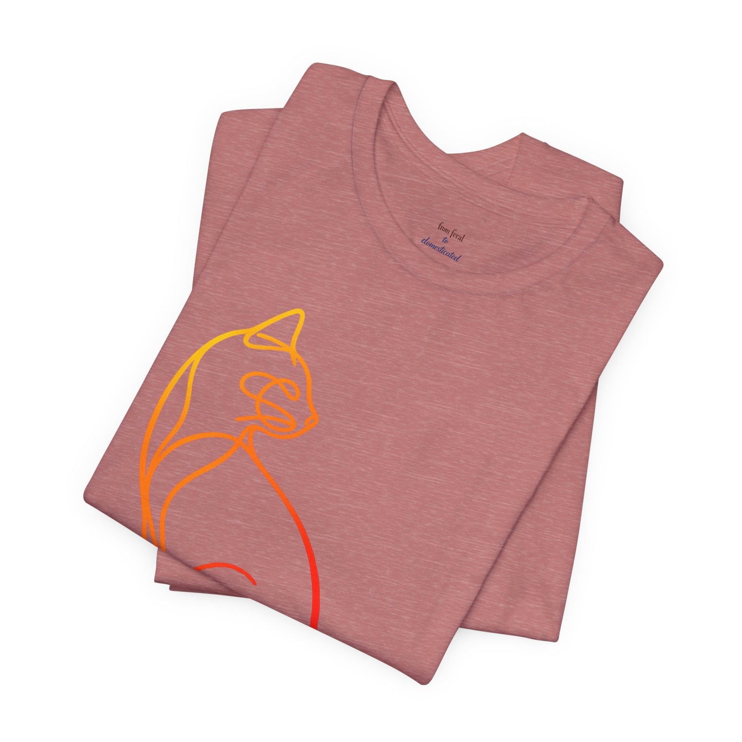 Colorful Line-Work Sitting Cat T-Shirt