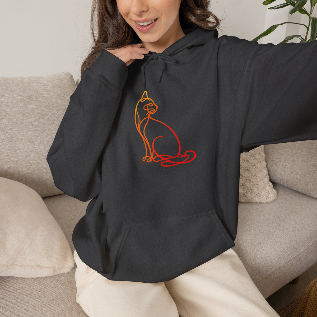 Sunrise Cat Hooded Sweatshirt