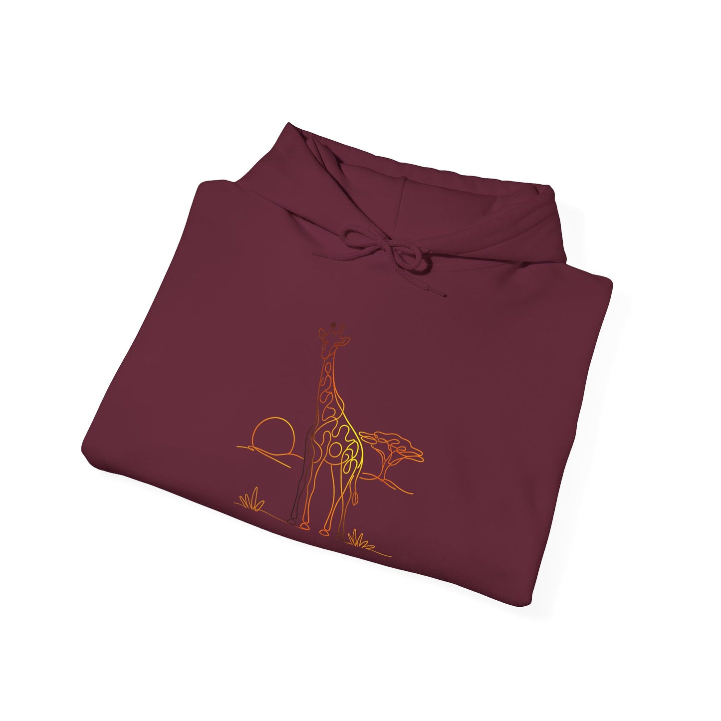 Giraffe Line Art Hoodie – Minimal Safari Illustration