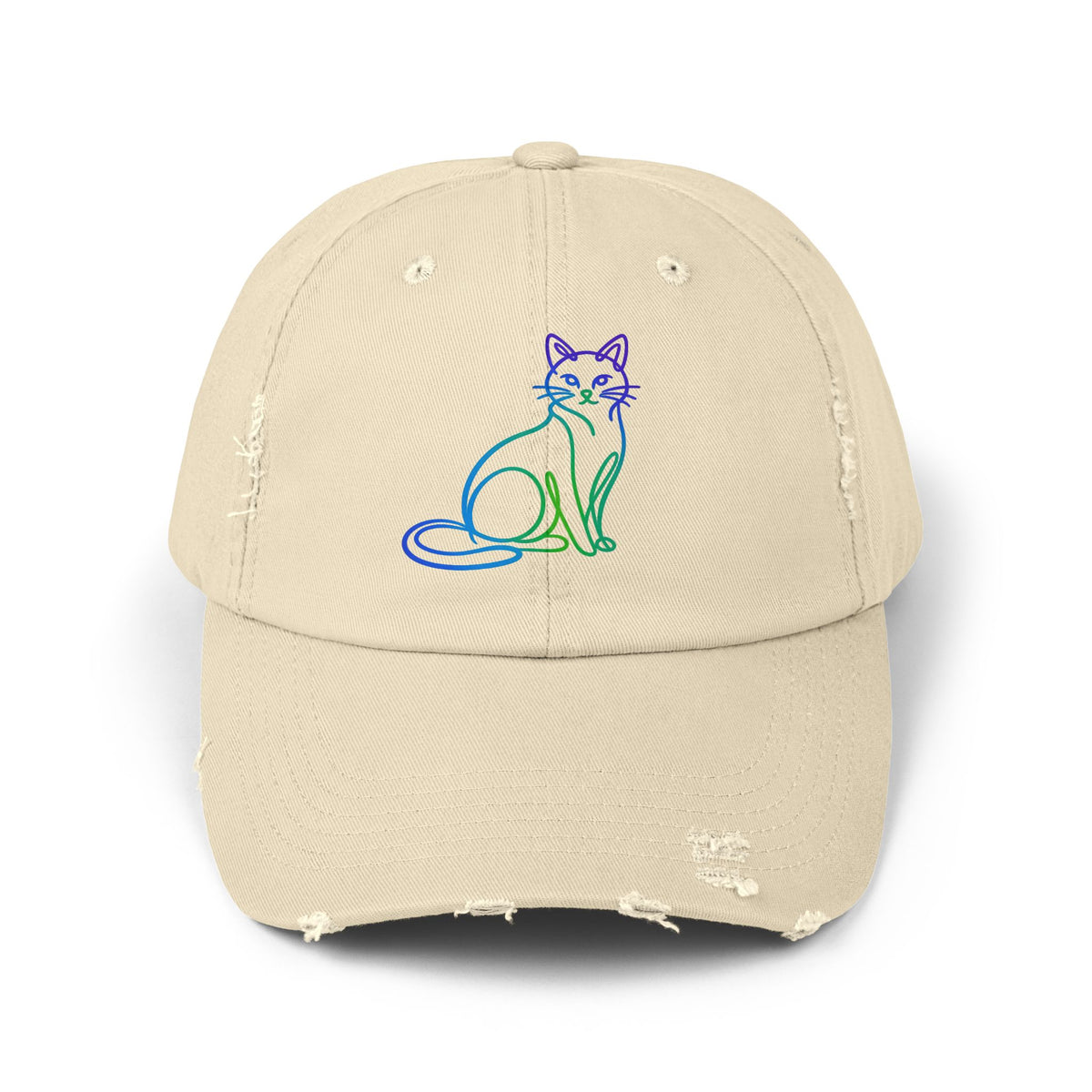 Northern Lights Cat Distressed Cap