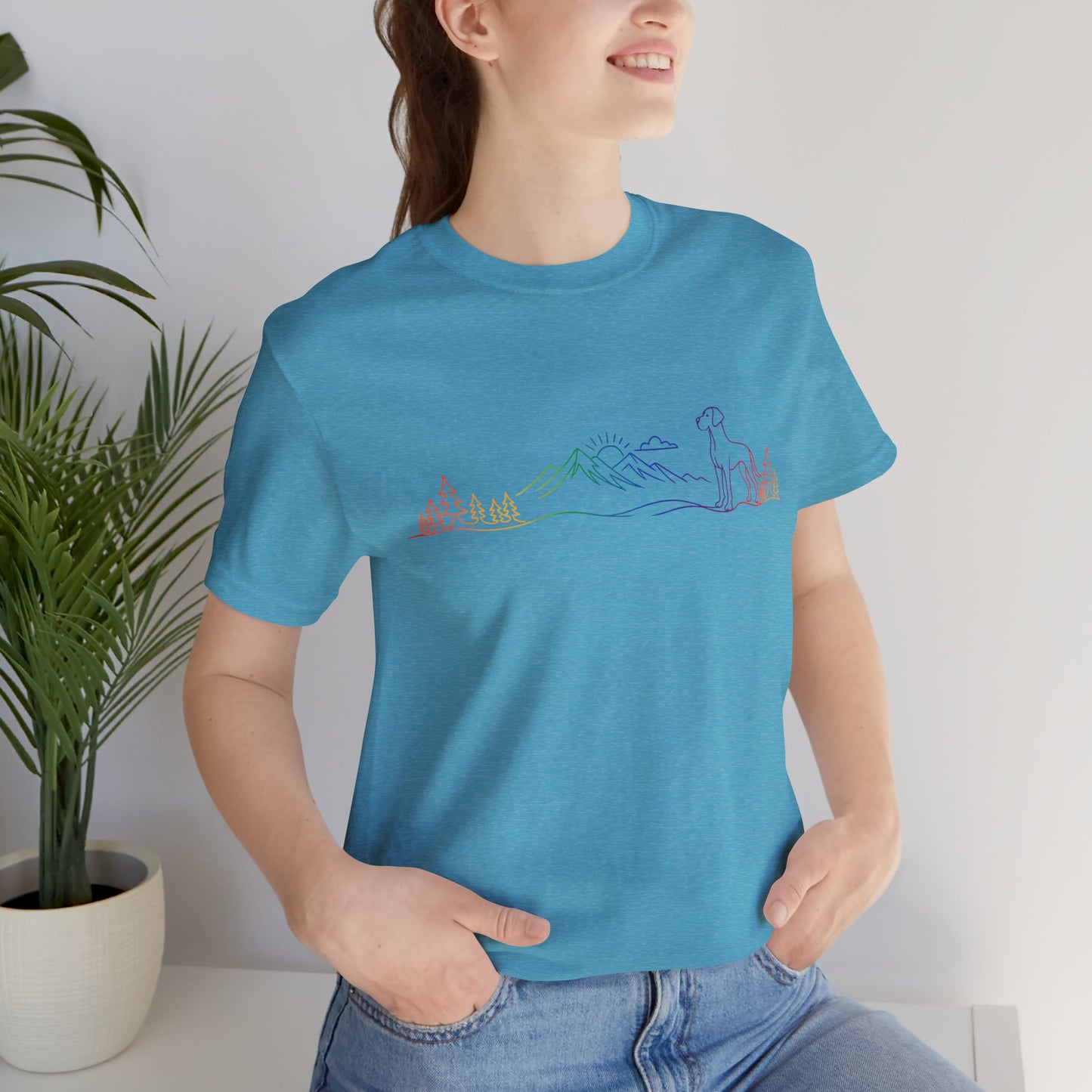 Natural- Eared Great Dane Wild Lines T-Shirt