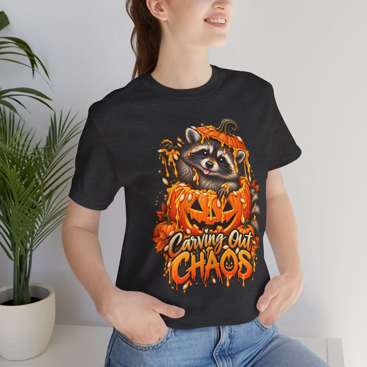 Carving Out Chaos Raccoon T-Shirt