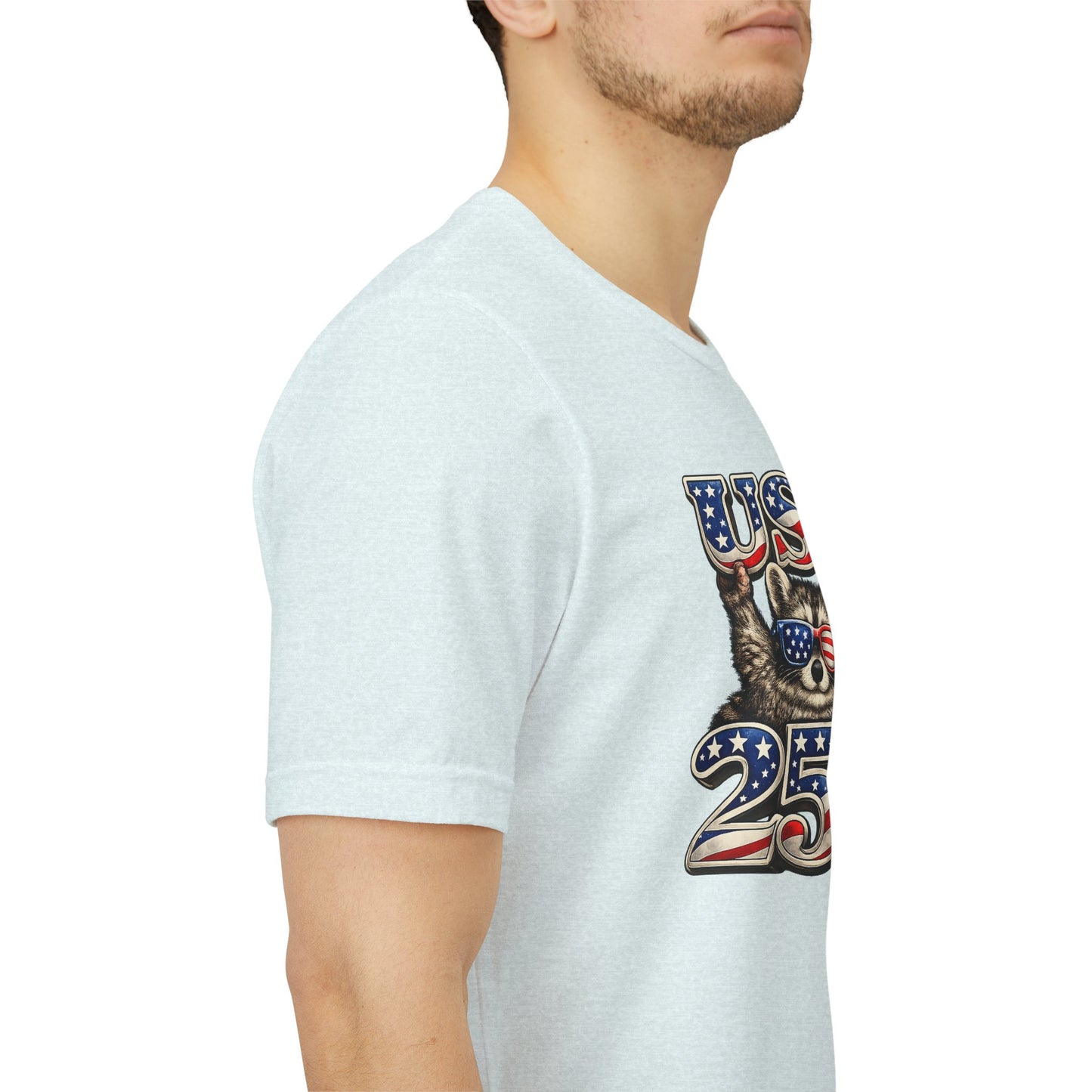 Patriot Raccoon 250th Anniversary T-Shirt — 4th of July Fireworks Flag Tee