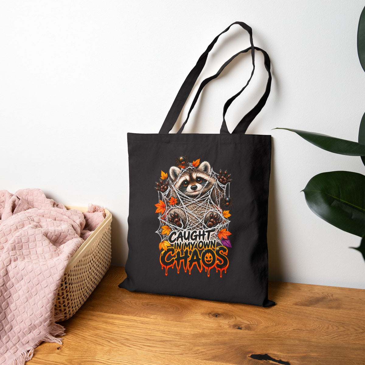 Caught Raccoon Tote Bag
