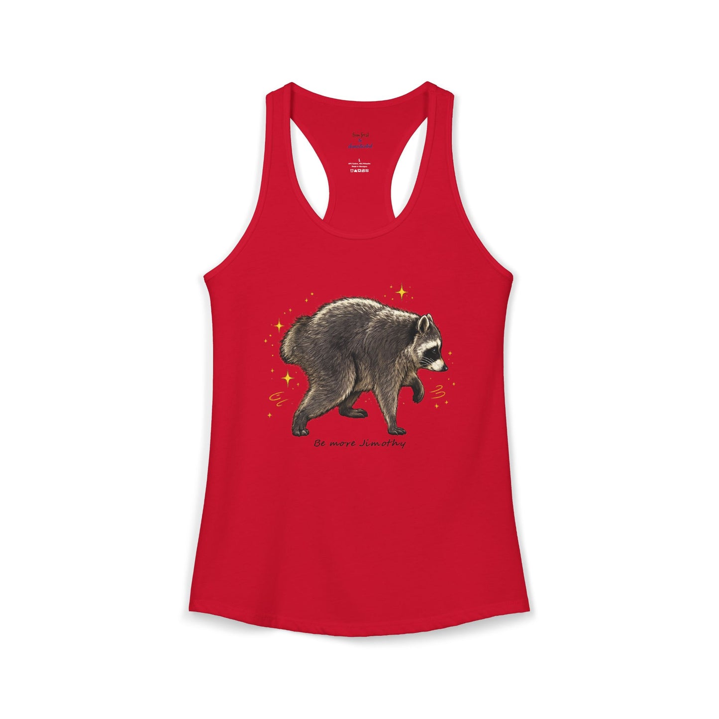 Jimothy The Raccoon Racerback Tank