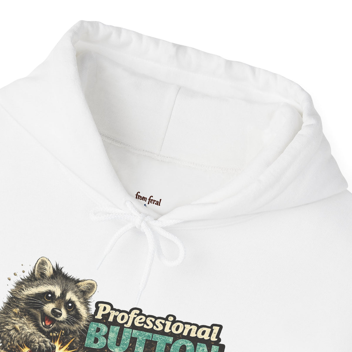 Raccoon "Button Pusher" Hooded Sweatshirt