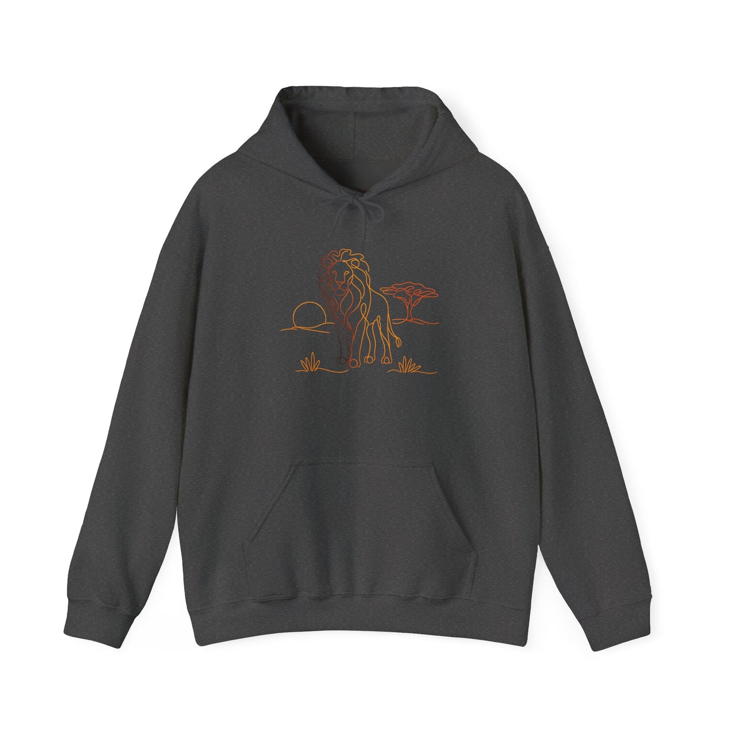 Lion Line Art Hoodie — Minimal Safari Sweatshirt
