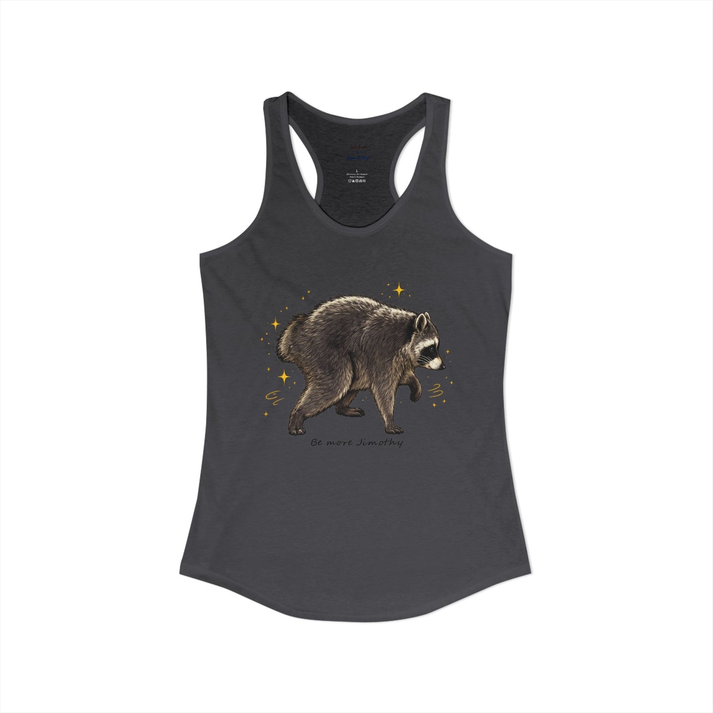Jimothy The Raccoon Racerback Tank
