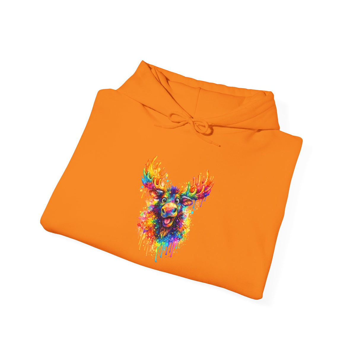 Watercolor Moose Hooded Sweatshirt