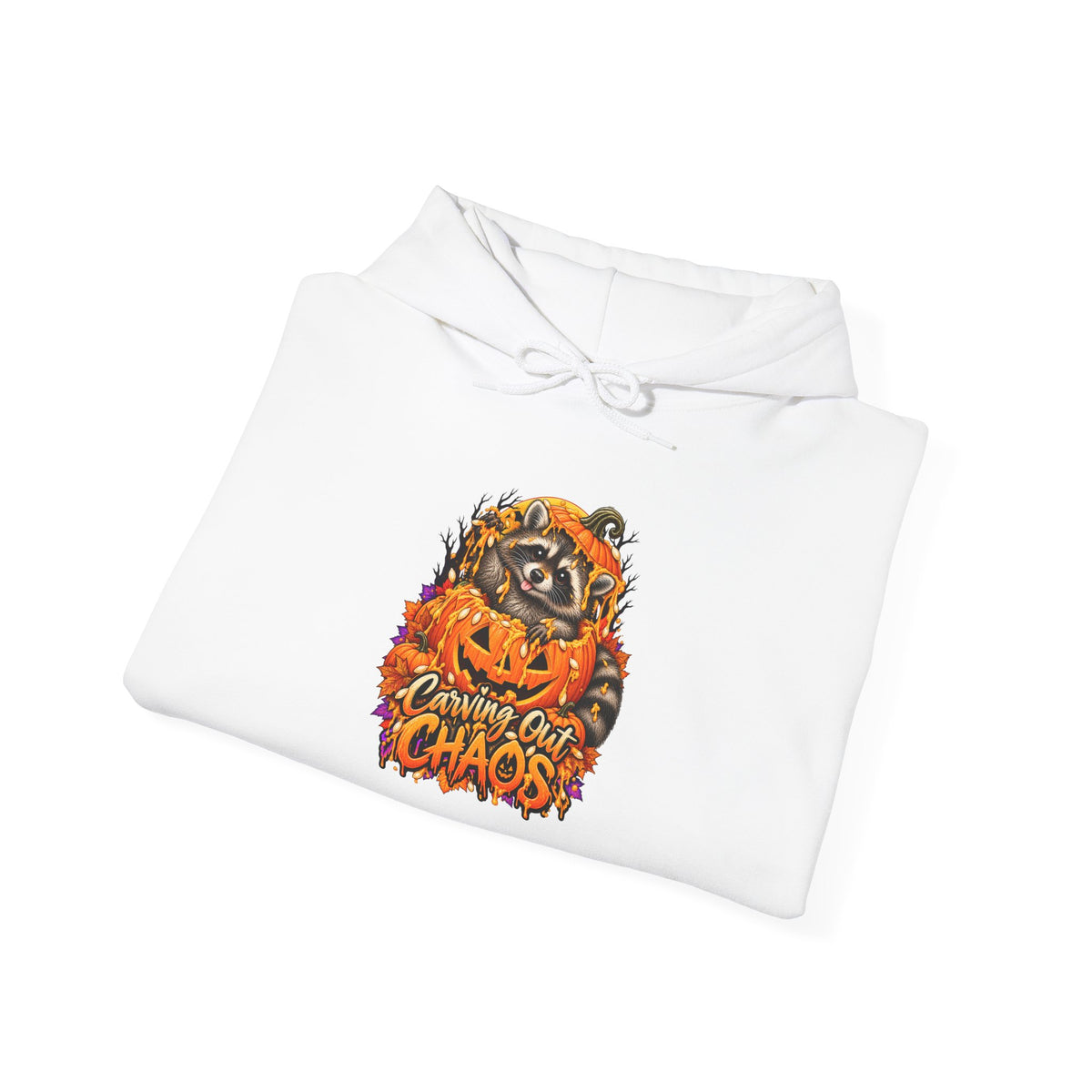 Carving Out Chaos Raccoon Hooded Sweatshirt