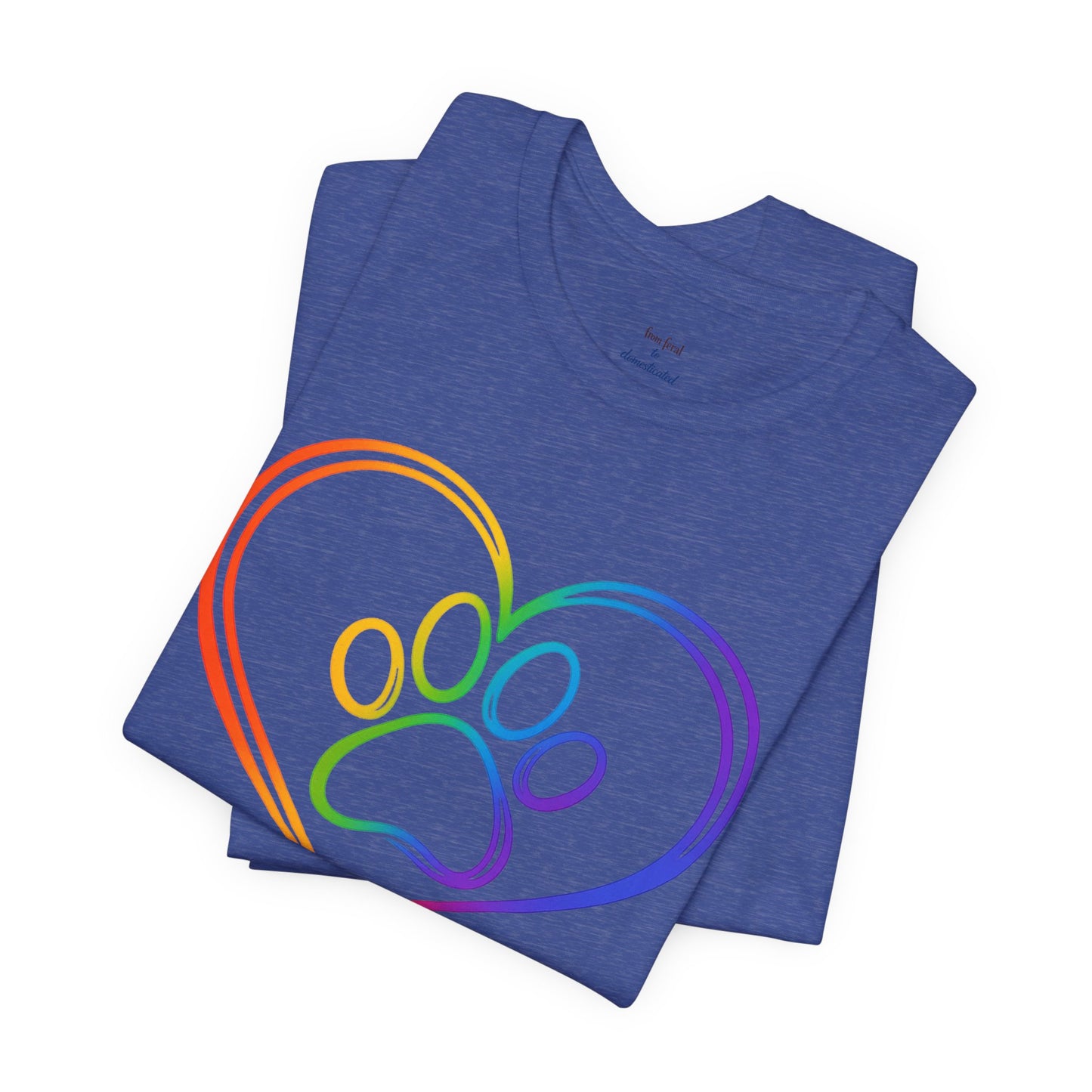 Heart/Paw Colorful Line-Work T-Shirt