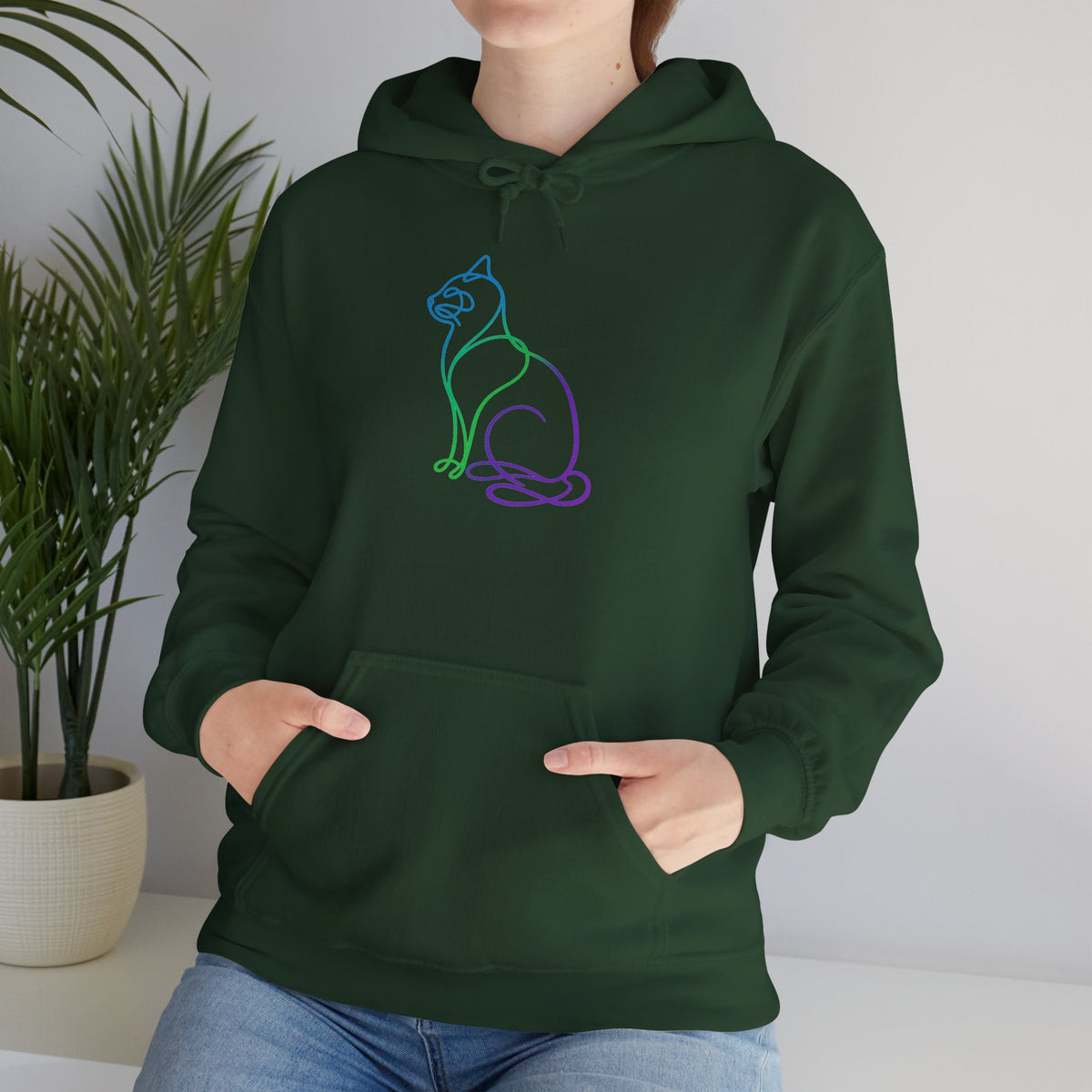 Northern Lights Cat Hooded Sweatshirt