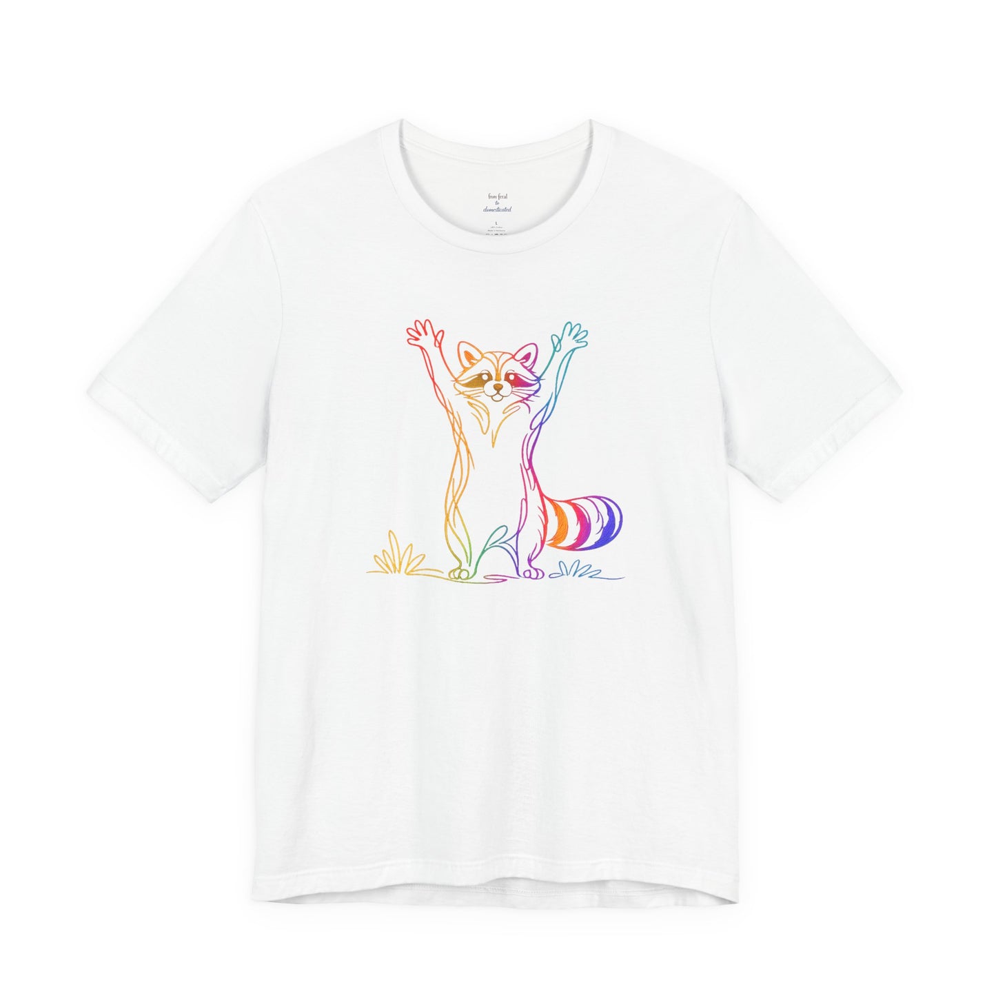 Raccoon Tee — Minimal Line Raccoon Scenic Graphic T-Shirt