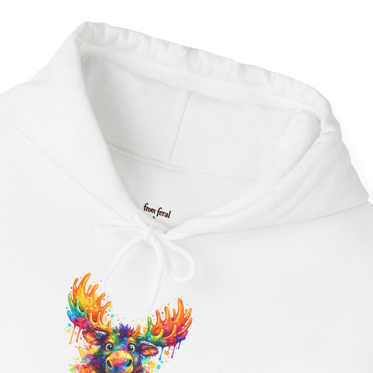 Watercolor Moose Hooded Sweatshirt
