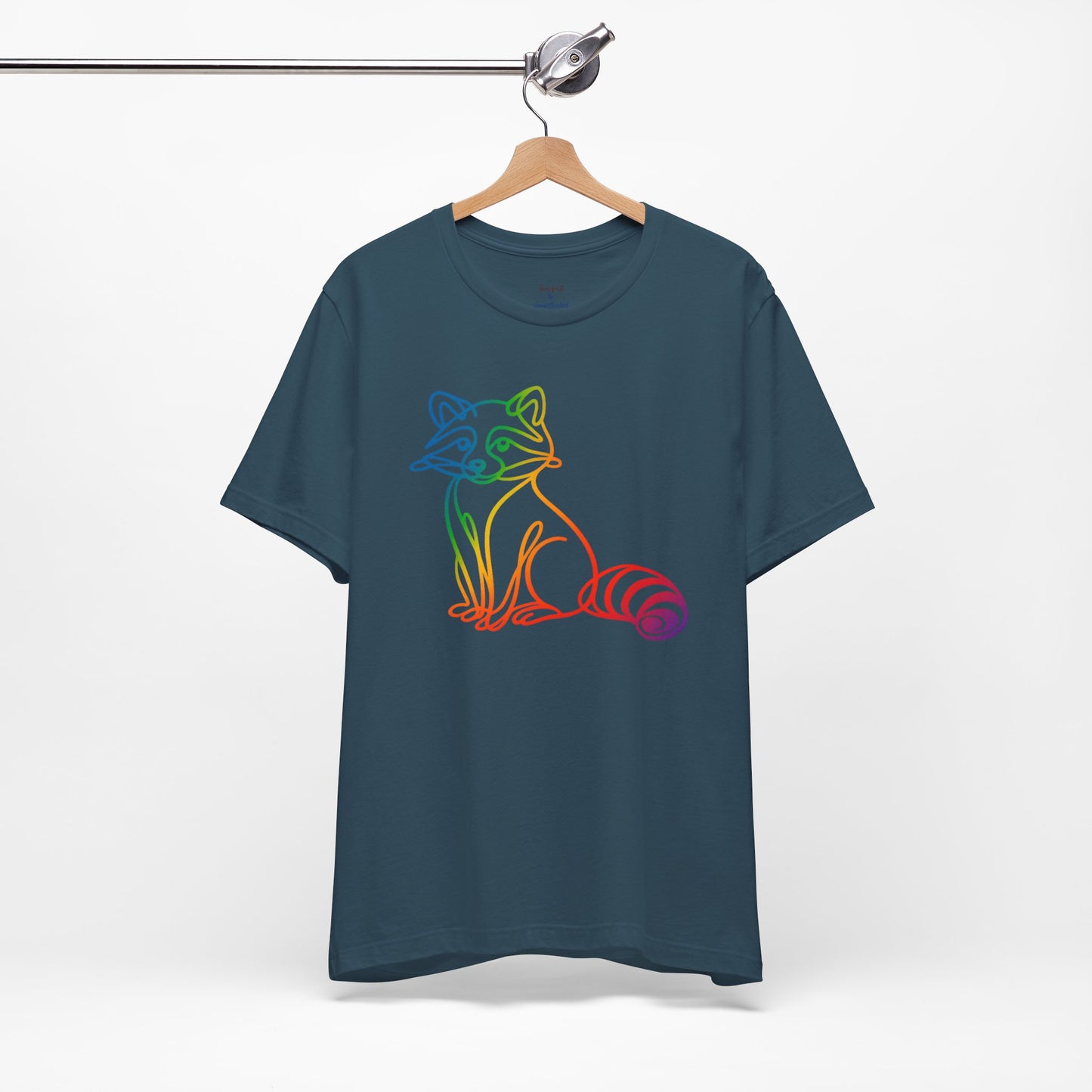 Raccoon Tee — Minimal Line Raccoon Scenic Graphic T-Shirt