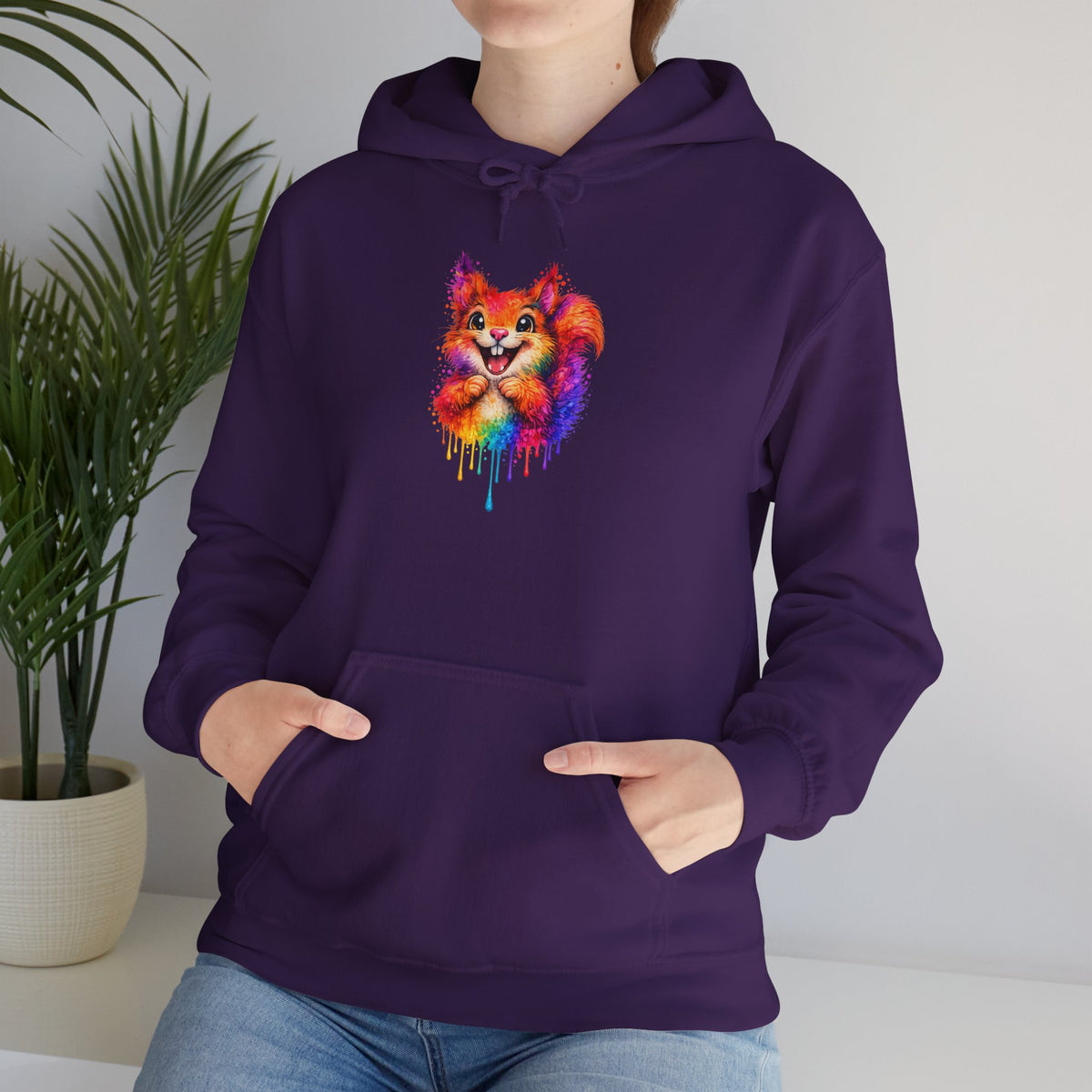 Watercolor Squirrel Hooded Sweatshirt