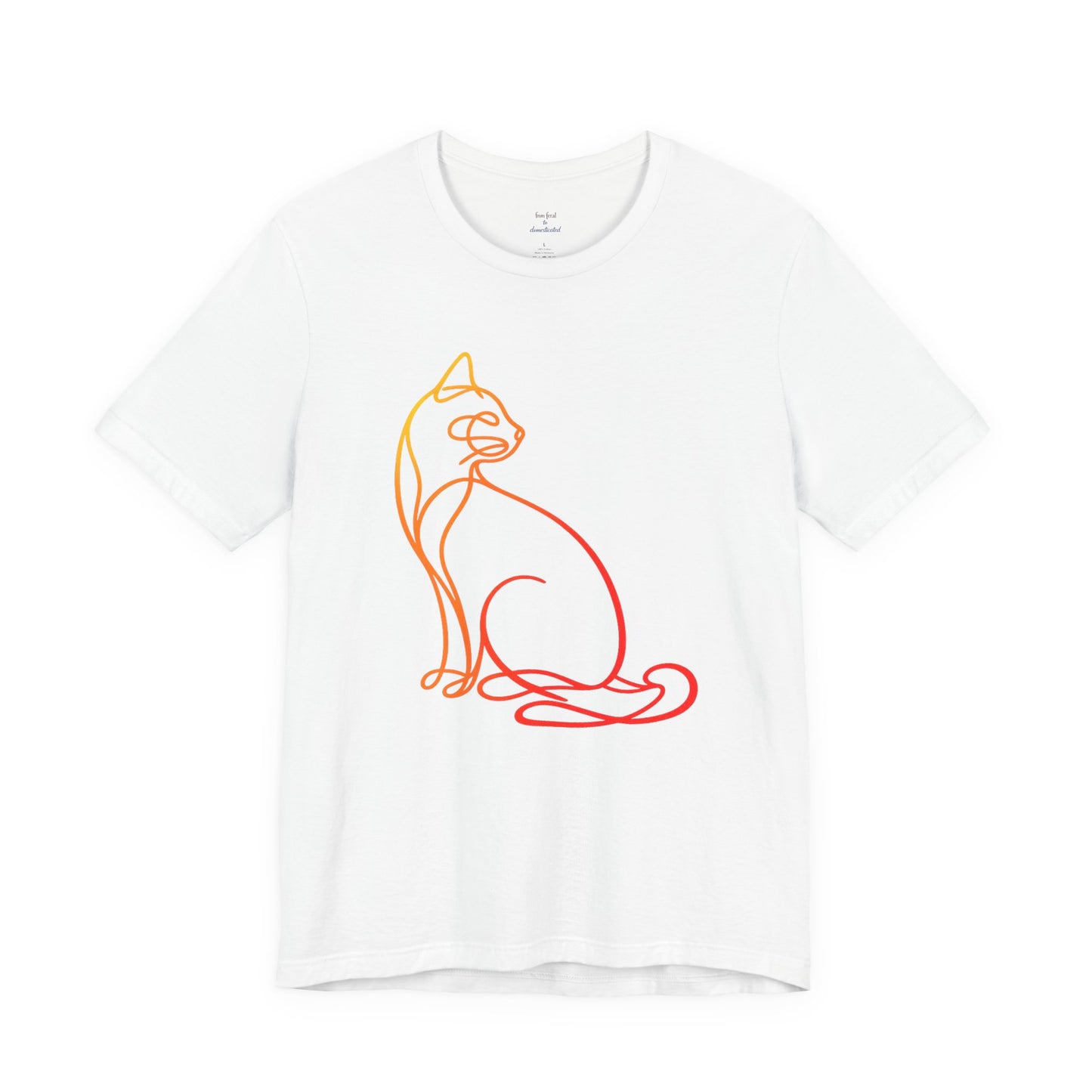 Colorful Line-Work Sitting Cat T-Shirt