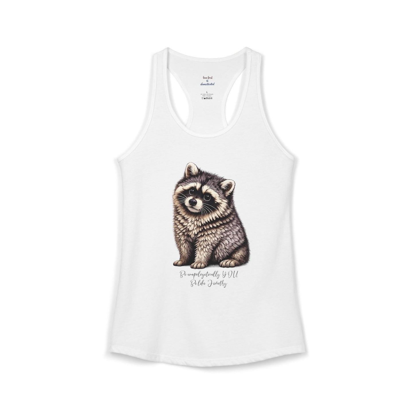 Jimothy The Raccoon Racerback Tank