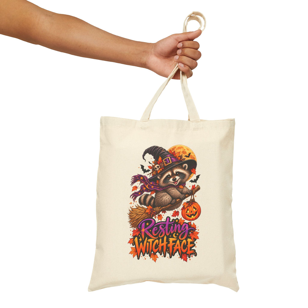 Resting Witch Face Raccoon Tote Bag
